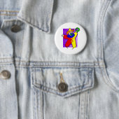 Badge Rond 5 Cm Clown avec l'anneau géant (En situation)