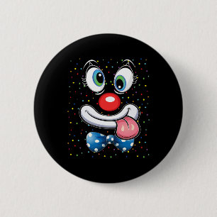 Badge Rond 5 Cm Clown Carnaval Visage Cirque Costume Enfants Homme
