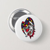 Badge Rond 5 Cm clown de jester fou (Devant & derrière)