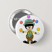 Badge Rond 5 Cm Clown de jonglerie fait sur commande (Devant & derrière)