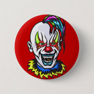 Badge Rond 5 Cm Clown de mal de vampire