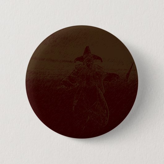 Badge Rond 5 Cm Clown effrayant bizarre de harlequin (Devant)