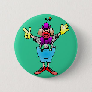 Badge Rond 5 Cm Clown heureux coloré