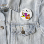 Badge Rond 5 Cm Clowns et bougies de 2èmes T-shirts et cadeaux (En situation)