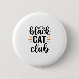 Badge Rond 5 Cm Club Chat Noir Design Vectoriel Amateur de Chat Vi