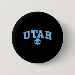 Badge Rond 5 Cm Club de hockey Utah Arch sur gris Nhl sous licence