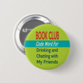 Badge Rond 5 Cm Club de lecture - codez le mot (Devant & derrière)