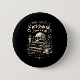 Badge Rond 5 Cm Club de lecture pour introvertis livreurs drôles s