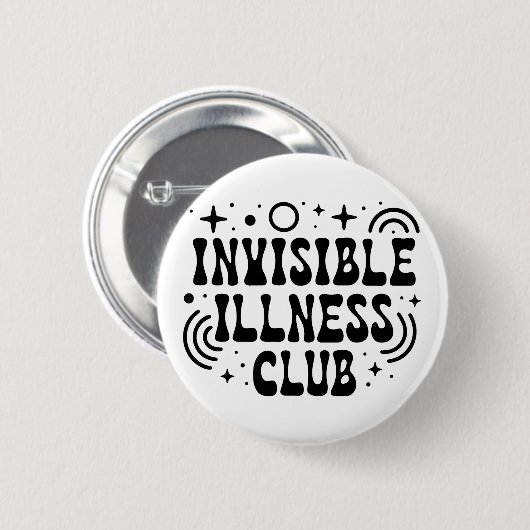Badge Rond 5 Cm Club de maladie invisible (Devant & derrière)