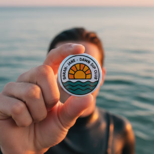 Badge Rond 5 Cm Club de Plongée à l'Aube – Design Nageur Sauvage a