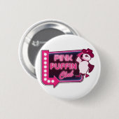 Badge Rond 5 Cm Club de Puffin rose (Devant & derrière)