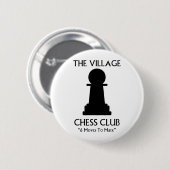 Badge Rond 5 Cm Club d'échecs de village (Devant & derrière)