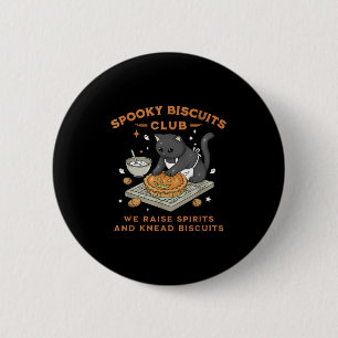 Badge Rond 5 Cm Club des biscuits effrayants Chat noir Citrouille
