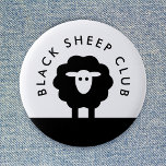 Badge Rond 5 Cm Club des moutons noirs | Moderne Cute<br><div class="desc">Design simple et personnalisé "black brebis club" avec une typographie minimaliste moderne et design de moutons mignons. Le design parfait pour tous les moutons noirs là-bas!</div>