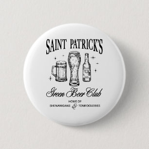 Badge Rond 5 Cm Club social de la Saint-Patrick Bière verte Saint-