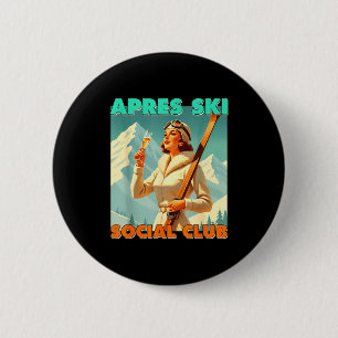 Badge Rond 5 Cm club social de ski après-ski amateur de sports d'h