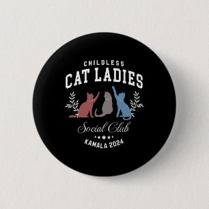 Badge Rond 5 Cm Club social féminin sans chats Kamala Harris 202