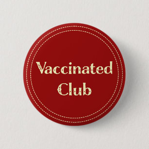 Badge Rond 5 Cm Club vacciné (rouge)