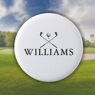 Badge Rond 5 Cm Clubs de golf personnalisés avec nom classique