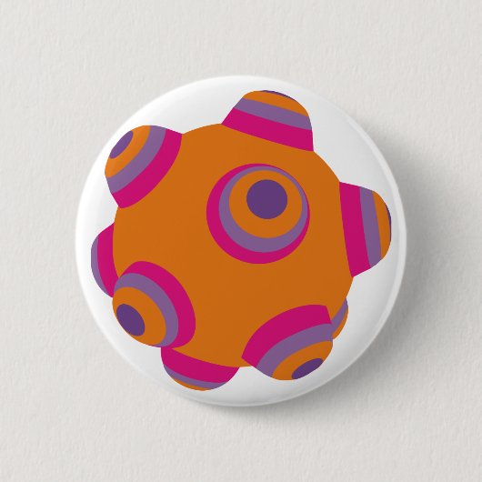 Badge Rond 5 Cm ClumpBubble - orange (Devant)