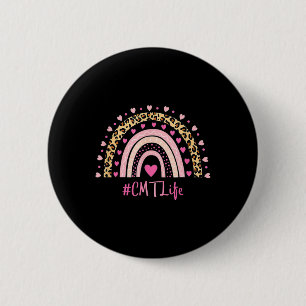 Badge Rond 5 Cm Cmt Infirmière Empreinte de léopard Boho Rainbow N
