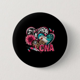 Badge Rond 5 Cm Cna Coeur rose Sunflower Conscience du cancer du s