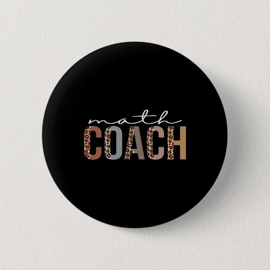 Badge Rond 5 Cm Coach Math Leopard Appréciation Amusement Pour Les (Devant)