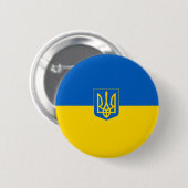 Badge Rond 5 Cm Coat des bras de Ukrainian (Devant & derrière)