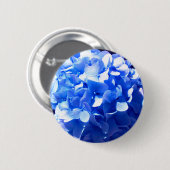 Badge Rond 5 Cm Cobalt bleu floral élégant bleu hydrangées (Devant & derrière)