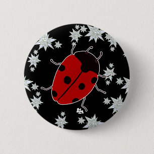 BADGE ROND 5 CM COCCINELLE