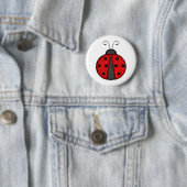 Badge Rond 5 Cm Coccinelle mignonne (En situation)