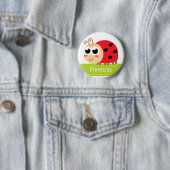 Badge Rond 5 Cm Coccinelle mignonne de bébé avec des taches de (En situation)