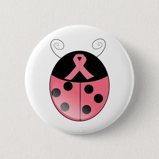 Badge Rond 5 Cm Coccinelle rose (Devant)