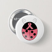 Badge Rond 5 Cm Coccinelle rose (Devant & derrière)