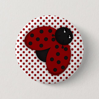 Badge Rond 5 Cm Coccinelle rouge et noire