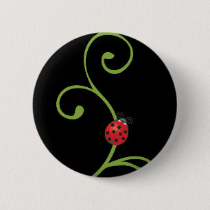 Badge Rond 5 Cm Coccinelle sur la vigne