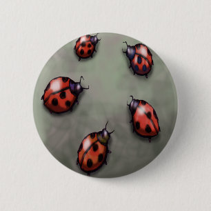 Badge Rond 5 Cm Coccinelles