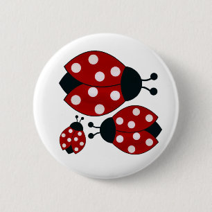 Badge Rond 5 Cm Coccinelles