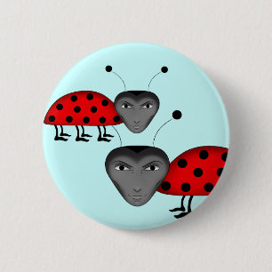 Badge Rond 5 Cm Coccinelles masculines drôles