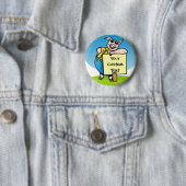 Badge Rond 5 Cm Cochon avec panneau (En situation)