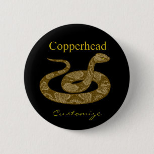 Badge Rond 5 Cm Cochon couleuvres cuivrées Thunder_Cove