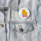 Badge Rond 5 Cm Cochon dans une perruque (En situation)