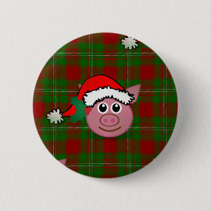 Badge Rond 5 Cm cochon de noël