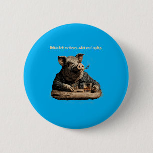Badge Rond 5 Cm Cochon Drôle Animal Fête Des Pères Hommes Femmes