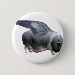 Badge Rond 5 Cm cochon volant