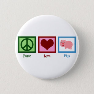 Badge Rond 5 Cm Cochons d'amour de paix