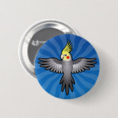 Badge Rond 5 Cm Cockatiel de bande dessinée (Devant & derrière)