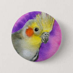 Badge Rond 5 Cm Cockatiel de disco