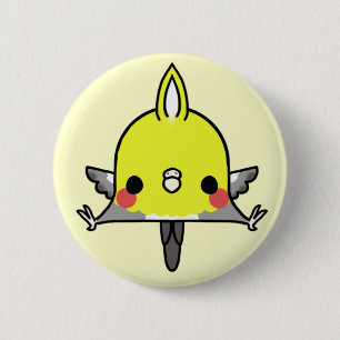 Badge Rond 5 Cm Cockatiel de Kawaii (vous changez l'arrière - pla