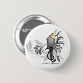 Badge Rond 5 Cm Cockatiel gris (Devant & derrière)